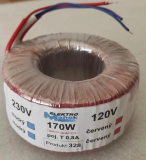 Trafo toroidní 230/120V - 170W bazar